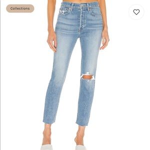 SOLD Re/Done 90s High Rise Ankle Crop in Worn Bright Blue